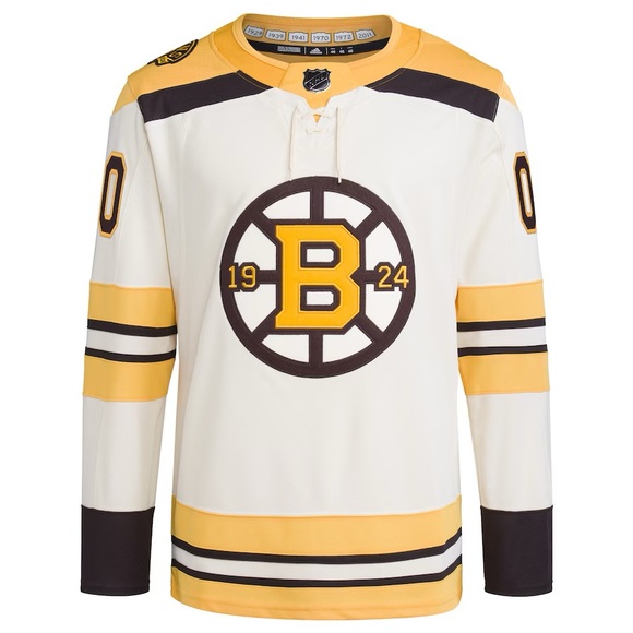 Jeremy Swayman - Men's Boston Bruins Cream 100th Anniversary Authentic Jersey - Picture 1 of 5